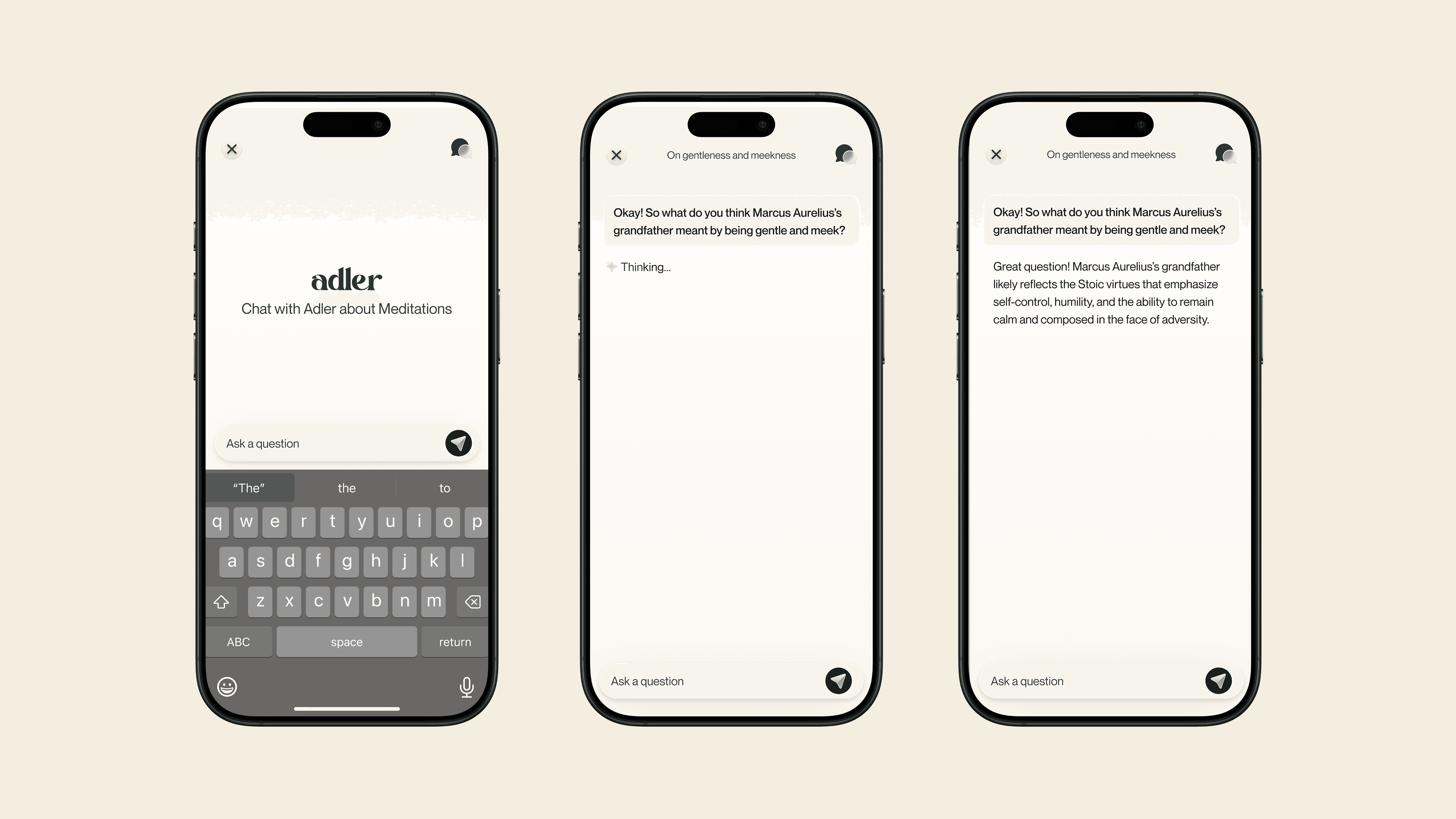 Adler AI chat interface